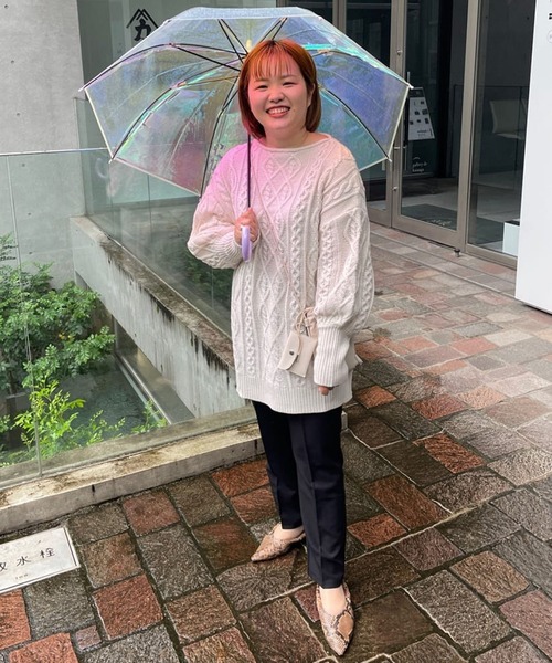 un dix cors（アンディコール）の「バルキーケーブルボートネックニット（ニット/セーター・レディース・ブラウン/オフホワイト/カーキ・FREE）」の20枚目の写真