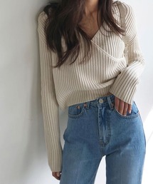 カシュクールリブニット