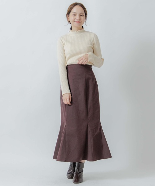 flower（フラワー）の「ノーブルリブニット（ニット/セーター・レディース・ベージュ/アイボリー・FREE）」の6枚目の写真