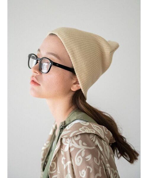 Ungrid（アングリッド）の「リネン混ニット帽（ニットキャップ/ビーニー・レディース・ブラック/アイボリー/チャコールグレー・FREE）」の4枚目の写真