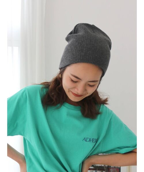 Ungrid（アングリッド）の「リネン混ニット帽（ニットキャップ/ビーニー・レディース・ブラック/アイボリー/チャコールグレー・FREE）」の13枚目の写真