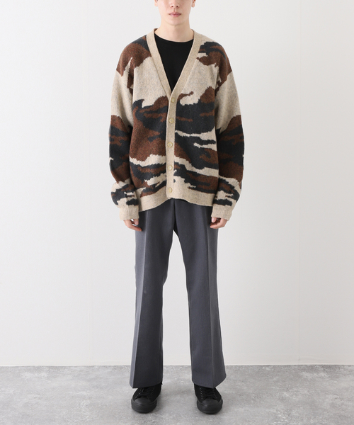 JOURNAL STANDARD（ジャーナルスタンダード）の「【YAK WOOL BLEND】ジャガード カモ柄 ニット カーディガン（カーディガン/ボレロ・メンズ・ベージュ/カーキ・MEDIUM/LARGE）」の3枚目の写真
