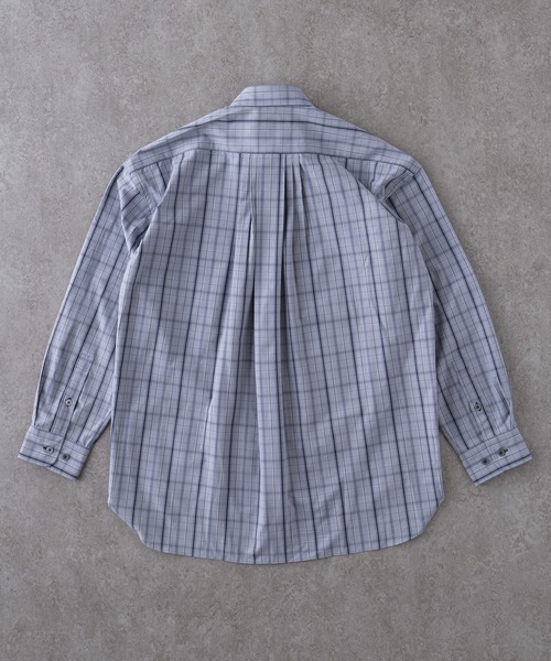 BRICK & SONS（ブリックアンドサンズ）の「リラックスバックプリーツシャツ＜グレーチェック＞（シャツ/ブラウス・メンズ・グレー・XS/S/M/L/LL）」の2枚目の写真
