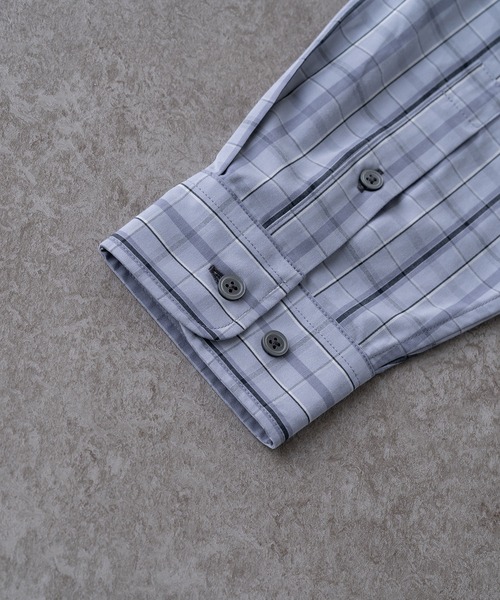 BRICK & SONS（ブリックアンドサンズ）の「リラックスバックプリーツシャツ＜グレーチェック＞（シャツ/ブラウス・メンズ・グレー・XS/S/M/L/LL）」の3枚目の写真
