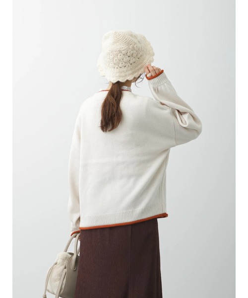 ehka sopo（エヘカソポ）の「ポンポン花刺繍カーディガン（カーディガン/ボレロ・レディース・ミント/ラベンダー/チャコール/キナリ・ﾌﾘ-）」の11枚目の写真