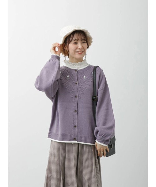 ehka sopo（エヘカソポ）の「ポンポン花刺繍カーディガン