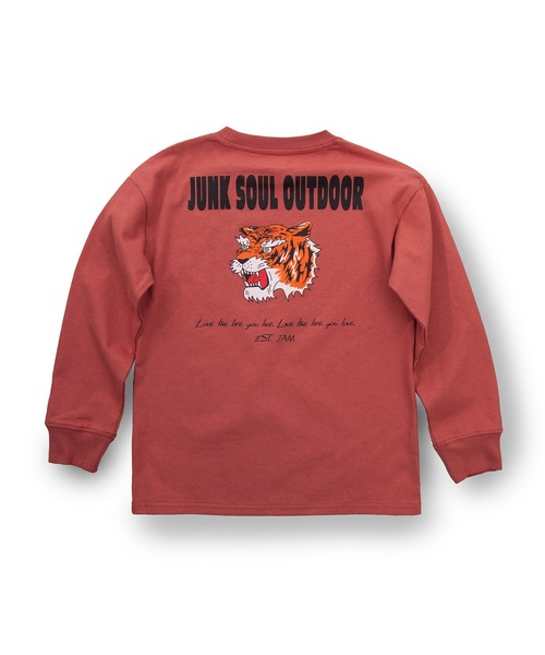 JUNKSOUL(ジャンクソウル)の「JUNK SOUL/100%コットン TIGER ロングTシャツ (M4)(Tシャツ/カットソー・キッズ・ワインレッド/ネイビー・100/110/120/130/140/150/160)」の1枚目の写真