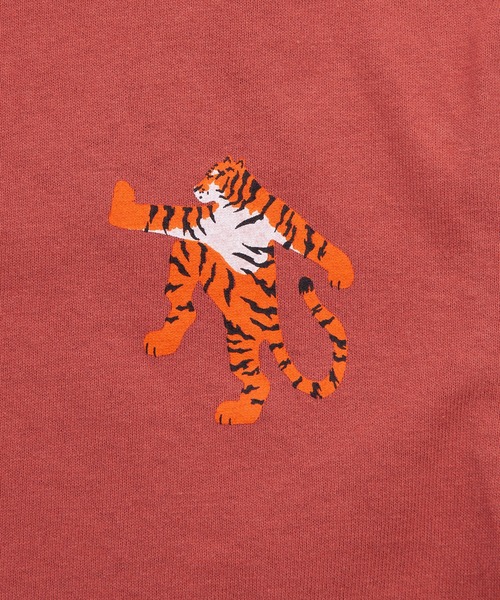 JUNKSOUL(ジャンクソウル)の「JUNK SOUL/100%コットン TIGER ロングTシャツ (M4)(Tシャツ/カットソー・キッズ・ワインレッド/ネイビー・100/110/120/130/140/150/160)」の4枚目の写真