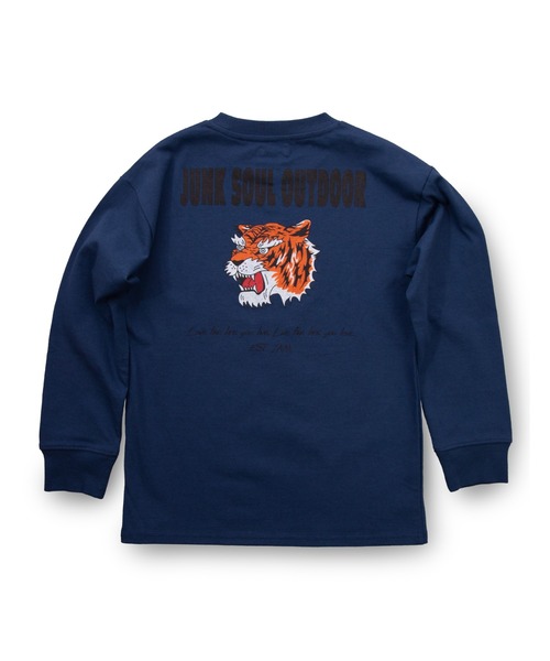 JUNKSOUL(ジャンクソウル)の「JUNK SOUL/100%コットン TIGER ロングTシャツ (M4)(Tシャツ/カットソー・キッズ・ワインレッド/ネイビー・100/110/120/130/140/150/160)」の10枚目の写真