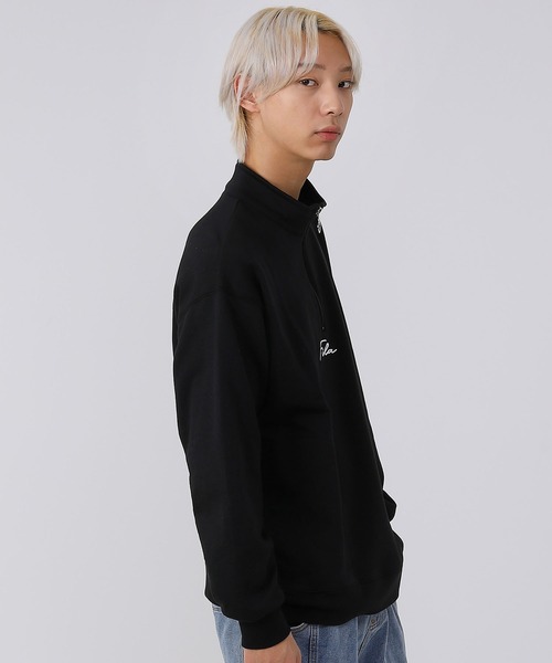 FILA（フィラ）の「FILA/フィラ オーバーサイズ プルオーバー 筆記体 ロゴ刺繍 長袖 ハーフジップ ハイネック バックロゴ ラバー 無地 スウェット トレーナー 裏毛（スウェット・メンズ・ホワイト/ブラック・S/M/L）」の16枚目の写真