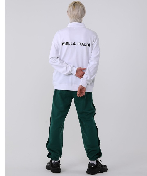 FILA（フィラ）の「FILA/フィラ オーバーサイズ プルオーバー 筆記体 ロゴ刺繍 長袖 ハーフジップ ハイネック バックロゴ ラバー 無地 スウェット トレーナー 裏毛（スウェット・メンズ・ホワイト/ブラック・S/M/L）」の11枚目の写真