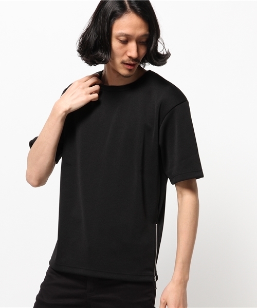 Lui's(ルイス)の「Lui's(ルイス) スムースサイドジップTシャツ(Tシャツ/カットソー・メンズ・ブラック/ホワイト/ブルー・SMALL/MEDIUM)」の3枚目の写真