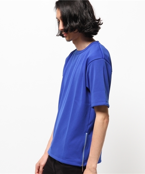 Lui's(ルイス)の「Lui's(ルイス) スムースサイドジップTシャツ(Tシャツ/カットソー・メンズ・ブラック/ホワイト/ブルー・SMALL/MEDIUM)」の5枚目の写真