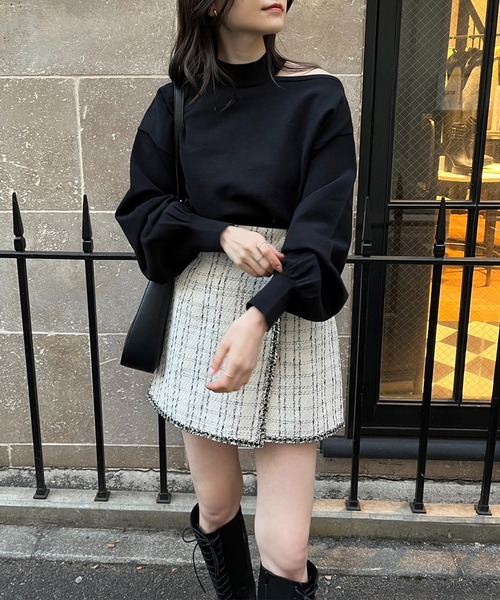 one after another NICE CLAUP（ワンアフターアナザーナイスクラップ）の「ツイードミニスカート（スカート・レディース・ブラック/ピンク系その他/アイボリー系・FREE）」の18枚目の写真