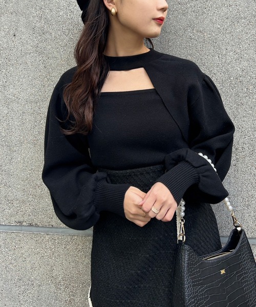 one after another NICE CLAUP（ワンアフターアナザーナイスクラップ）の「ツイードミニスカート（スカート・レディース・ブラック/ピンク系その他/アイボリー系・FREE）」の5枚目の写真