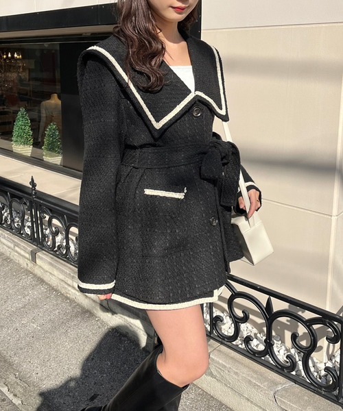 one after another NICE CLAUP（ワンアフターアナザーナイスクラップ）の「ツイードミニスカート（スカート・レディース・ブラック/ピンク系その他/アイボリー系・FREE）」の7枚目の写真