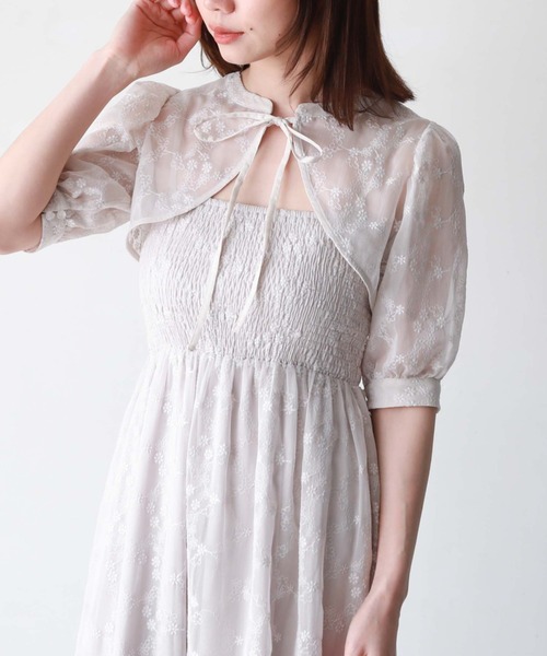 archives（アルシーヴ）の「ボレロ＋シャーリングキャミワンピース（ワンピース・レディース・グレイッシュベージュ/アイボリー/ブラック・MEDIUM）」の22枚目の写真