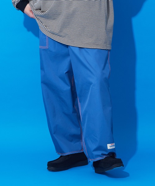 CIAOPANIC TYPY（チャオパニックティピー）の「【SOUNDSGOOOOD/サウンズグッド】裾フリンジ配色ステッチワイドベーカーパンツ（カーゴパンツ・メンズ・ブルー/ホワイト/ブラック・ONE SIZE）」の4枚目の写真