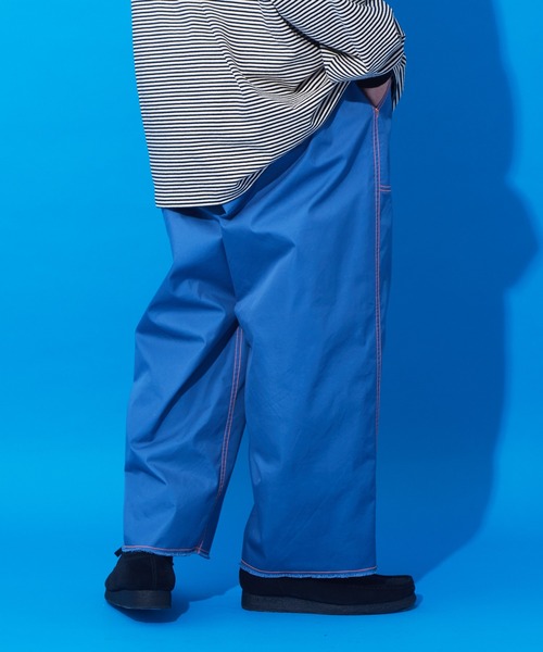 CIAOPANIC TYPY（チャオパニックティピー）の「【SOUNDSGOOOOD/サウンズグッド】裾フリンジ配色ステッチワイドベーカーパンツ（カーゴパンツ・メンズ・ブルー/ホワイト/ブラック・ONE SIZE）」の7枚目の写真