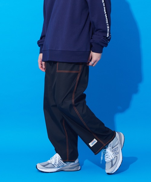 CIAOPANIC TYPY（チャオパニックティピー）の「【SOUNDSGOOOOD/サウンズグッド】裾フリンジ配色ステッチワイドベーカーパンツ（カーゴパンツ・メンズ・ブルー/ホワイト/ブラック・ONE SIZE）」の16枚目の写真