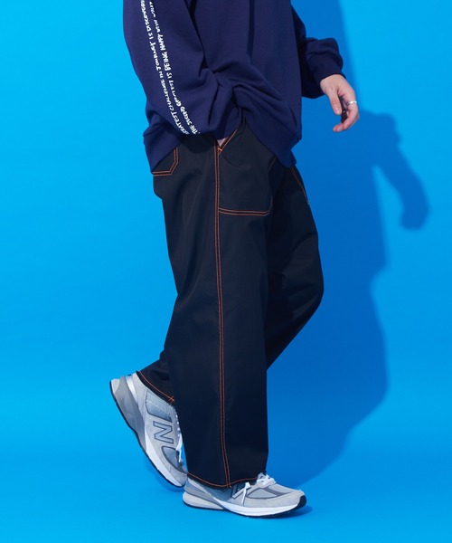 CIAOPANIC TYPY（チャオパニックティピー）の「【SOUNDSGOOOOD/サウンズグッド】裾フリンジ配色ステッチワイドベーカーパンツ（カーゴパンツ・メンズ・ブルー/ホワイト/ブラック・ONE SIZE）」の18枚目の写真