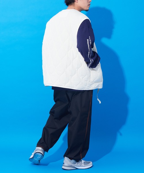 CIAOPANIC TYPY（チャオパニックティピー）の「【SOUNDSGOOOOD/サウンズグッド】裾フリンジ配色ステッチワイドベーカーパンツ（カーゴパンツ・メンズ・ブルー/ホワイト/ブラック・ONE SIZE）」の21枚目の写真