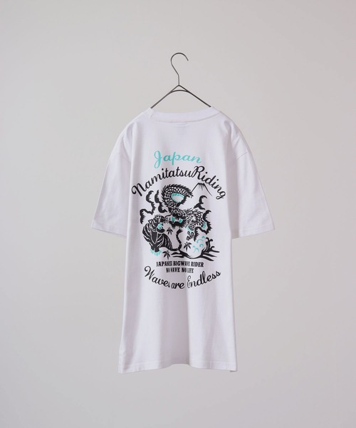波達(NAMITATSU)（ナミタツ）の「波達(NAMITATSU) Tiger&Dragon Tシャツ 半袖（Tシャツ/カットソー・メンズ・ホワイト/ブラック・M/L）」の4枚目の写真