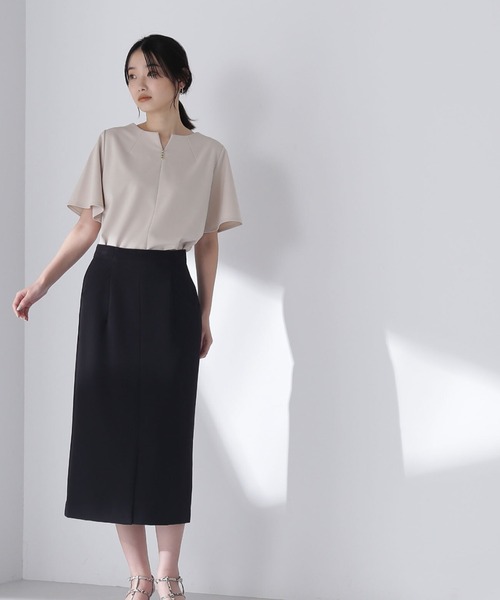 NATURAL BEAUTY BASIC(ナチュラルビューティーベーシック)の「◇スラントポケットタイトスカート(スカート・レディース・ブラック/グレイッシュベージュ/オフホワイト・SMALL/MEDIUM)」の3枚目の写真