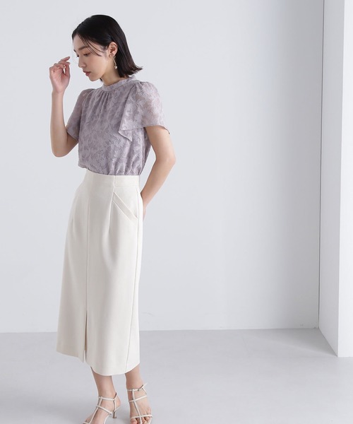 NATURAL BEAUTY BASIC(ナチュラルビューティーベーシック)の「◇スラントポケットタイトスカート(スカート・レディース・ブラック/グレイッシュベージュ/オフホワイト・SMALL/MEDIUM)」の5枚目の写真