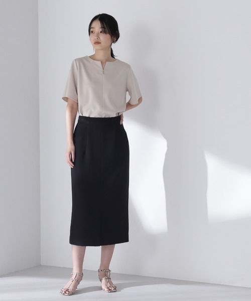NATURAL BEAUTY BASIC(ナチュラルビューティーベーシック)の「◇スラントポケットタイトスカート(スカート・レディース・ブラック/グレイッシュベージュ/オフホワイト・SMALL/MEDIUM)」の10枚目の写真