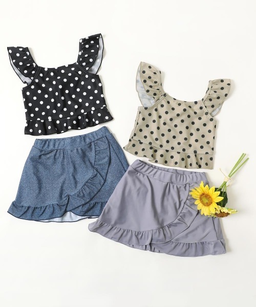 devirock(デビロック)の「巻きスカート風フリルセパレート水着(水着・キッズ・ブラック/グレー系その他/オレンジ系その他/ブラック系その他・100cm/110cm/130cm/140cm/150cm/160cm/120cm)」の8枚目の写真