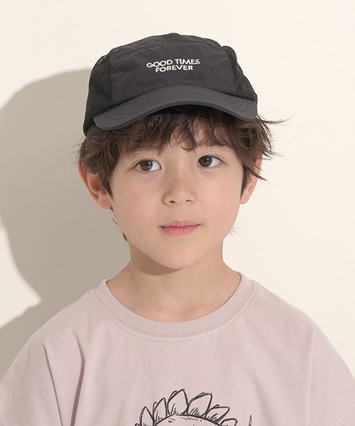 b・ROOM（ビールーム）の「サイドメッシュジェットキャップ（キャップ・キッズ・サックスブルー/オレンジ/ベージュ/ブラック・52㎝/54㎝）」の2枚目の写真