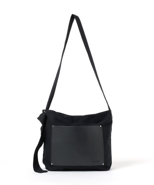 LAKOLE（ラコレ）の「フロントポケットキャンバスBAG / 199294（ショルダーバッグ・メンズ・ナチュラル/ブラック/チャコールグレー・FREE）」の2枚目の写真