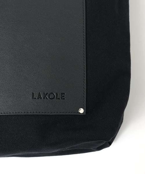 LAKOLE（ラコレ）の「フロントポケットキャンバスBAG / 199294（ショルダーバッグ・メンズ・ナチュラル/ブラック/チャコールグレー・FREE）」の7枚目の写真
