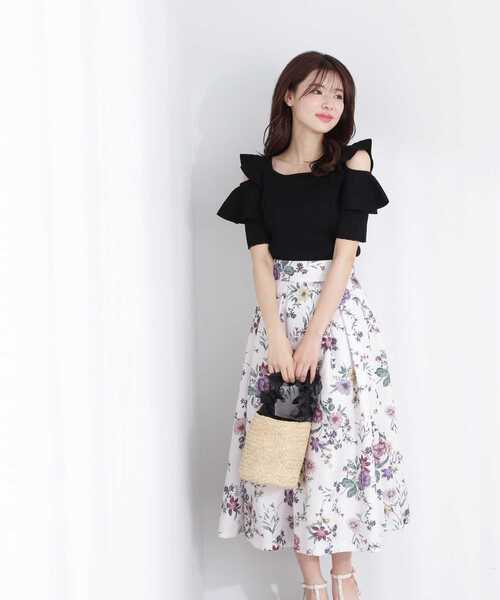 PROPORTION BODY DRESSING(プロポーションボディドレッシング)の「ショルダーフリルニット / 1213170505(ニット/セーター・レディース・ブラック/グレー/ピンク・SMALL/MEDIUM)」の13枚目の写真