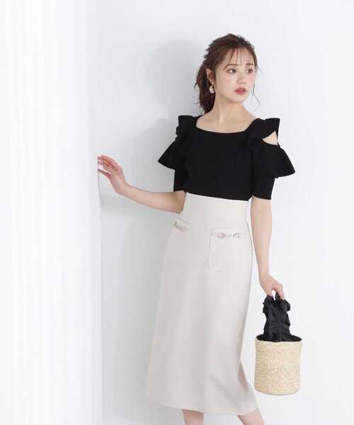 PROPORTION BODY DRESSING(プロポーションボディドレッシング)の「ショルダーフリルニット / 1213170505(ニット/セーター・レディース・ブラック/グレー/ピンク・SMALL/MEDIUM)」の6枚目の写真