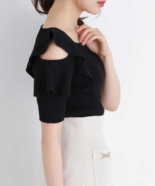 PROPORTION BODY DRESSING(プロポーションボディドレッシング)の「ショルダーフリルニット / 1213170505(ニット/セーター・レディース・ブラック/グレー/ピンク・SMALL/MEDIUM)」の9枚目の写真