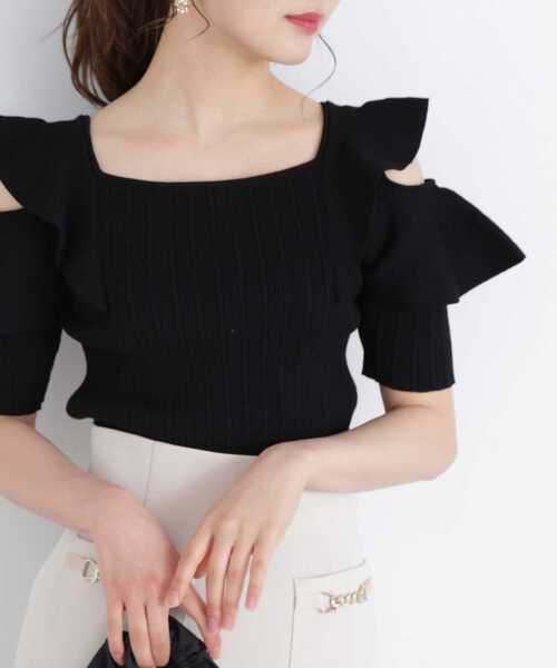 PROPORTION BODY DRESSING(プロポーションボディドレッシング)の「ショルダーフリルニット / 1213170505(ニット/セーター・レディース・ブラック/グレー/ピンク・SMALL/MEDIUM)」の11枚目の写真