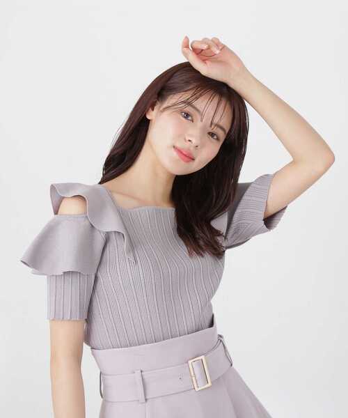 PROPORTION BODY DRESSING(プロポーションボディドレッシング)の「ショルダーフリルニット / 1213170505(ニット/セーター・レディース・ブラック/グレー/ピンク・SMALL/MEDIUM)」の20枚目の写真
