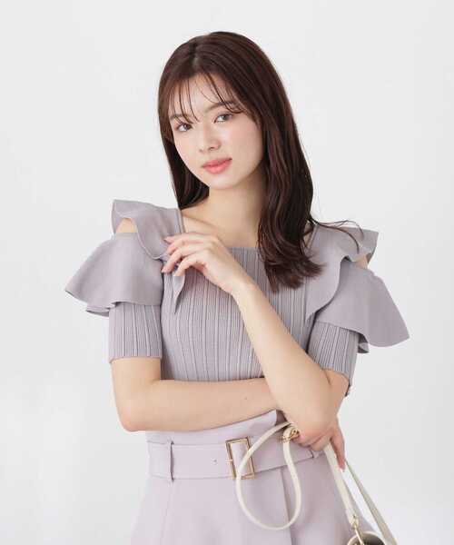 PROPORTION BODY DRESSING(プロポーションボディドレッシング)の「ショルダーフリルニット / 1213170505(ニット/セーター・レディース・ブラック/グレー/ピンク・SMALL/MEDIUM)」の21枚目の写真