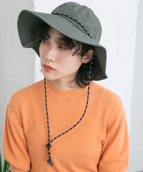 KBF（ケイビーエフ）の「ドロストナイロンHAT（ハット・レディース・ブラック/チャコールグレー・ONE）」の2枚目の写真