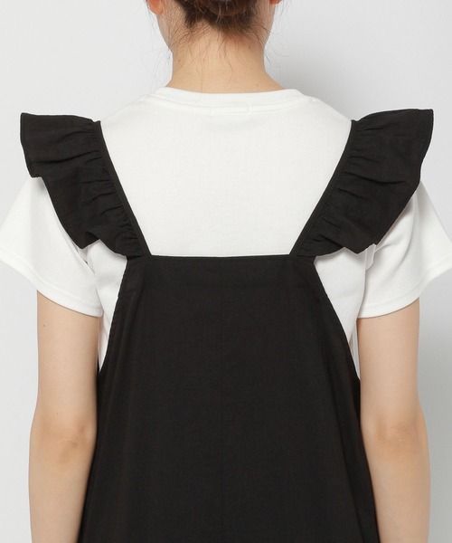 LOWRYS FARM（ローリーズファーム）の「フリルサロペット　903930（サロペット/オーバーオール・レディース・ブラック/インディゴブルー・FREE）」の16枚目の写真