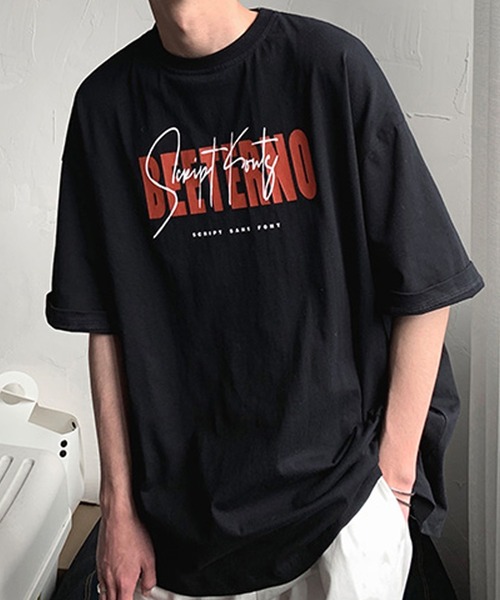Anchor Smith(アンカー スミス)の「ニュアンスロゴプリント ビッグシルエット半袖Tシャツ(Tシャツ/カットソー・メンズ・グレー/ブラック/ホワイト・XL/L/M)」の2枚目の写真