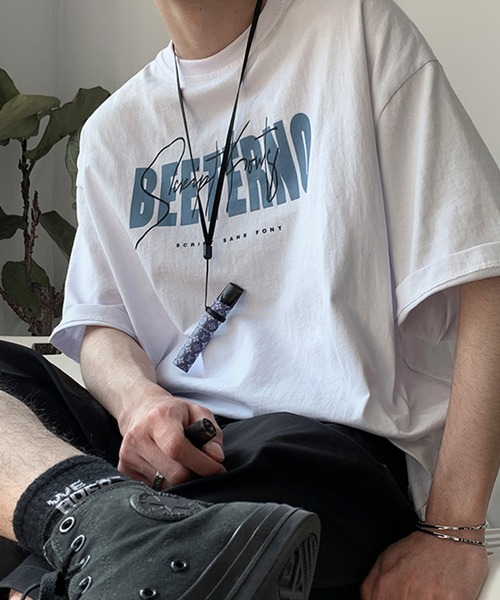 Anchor Smith(アンカー スミス)の「ニュアンスロゴプリント ビッグシルエット半袖Tシャツ(Tシャツ/カットソー・メンズ・グレー/ブラック/ホワイト・XL/L/M)」の4枚目の写真