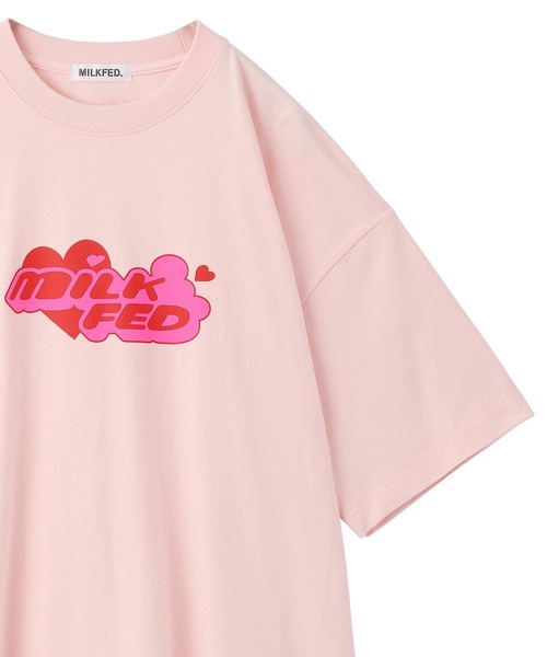 MILKFED.（ミルクフェド）の「POP LOGO WIDE S/S TEE（Tシャツ/カットソー・レディース・ライトピンク/ブラック/ホワイト・ONE SIZE）」の3枚目の写真