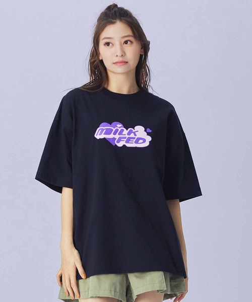 MILKFED.（ミルクフェド）の「POP LOGO WIDE S/S TEE（Tシャツ/カットソー・レディース・ライトピンク/ブラック/ホワイト・ONE SIZE）」の12枚目の写真