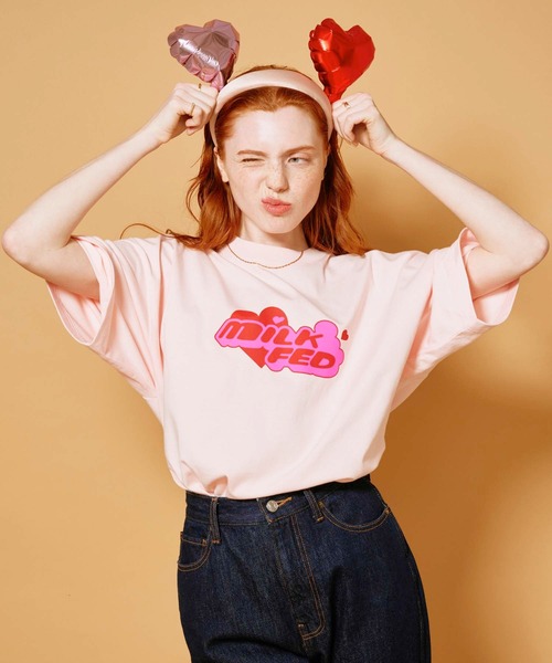 MILKFED.（ミルクフェド）の「POP LOGO WIDE S/S TEE（Tシャツ/カットソー・レディース・ライトピンク/ブラック/ホワイト・ONE SIZE）」の17枚目の写真