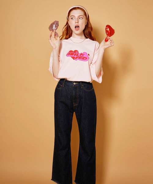 MILKFED.（ミルクフェド）の「POP LOGO WIDE S/S TEE（Tシャツ/カットソー・レディース・ライトピンク/ブラック/ホワイト・ONE SIZE）」の18枚目の写真