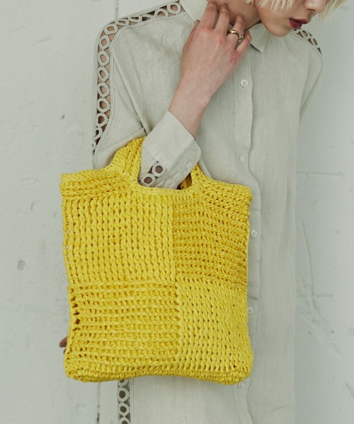 Vincent Pradier（ヴァンサンプラディエ）の「(VINCENT PRADIER)ペーパーバッグ（トートバッグ・レディース・ブラック/レッド/イエロー・FREE）」の3枚目の写真