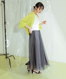 メッシュレイヤード チュールスカート